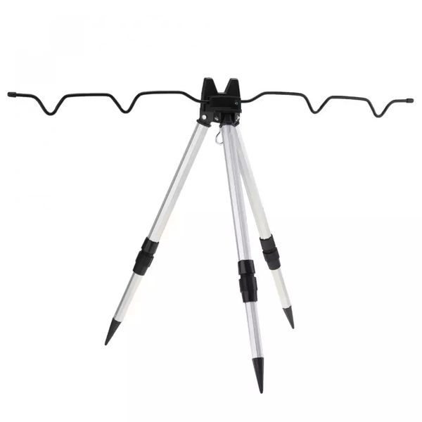 Adjustable Tripod Fishing Rod Holder - Black