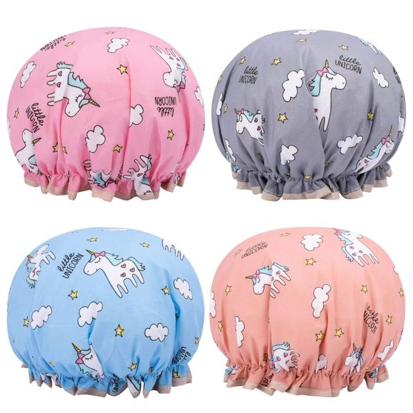 4 Pack Cartoon Shower Cap