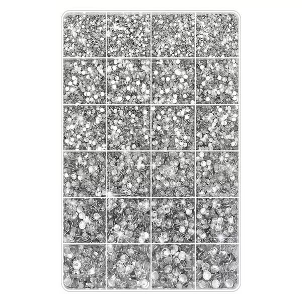 Silver Bedazzling Crystal Rhinestone DIY Bead Kit - 25000 Piece