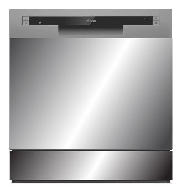 Swan Silver 8 Place Setting Dishwasher - Washes LARGE 30cm Dinner Plates