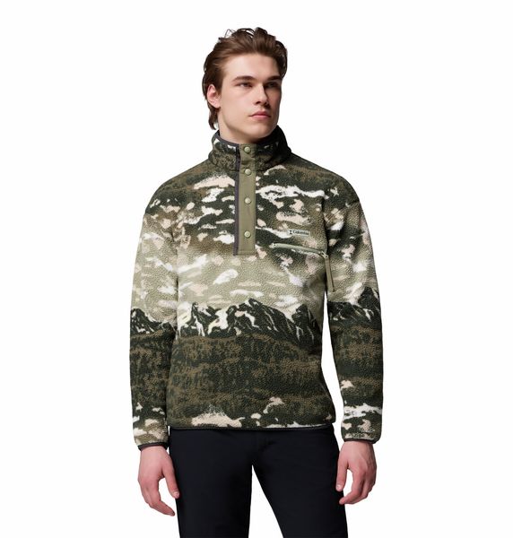 Columbia Men's Helvetia II Printed Half Snap Fleece Pullover Safari