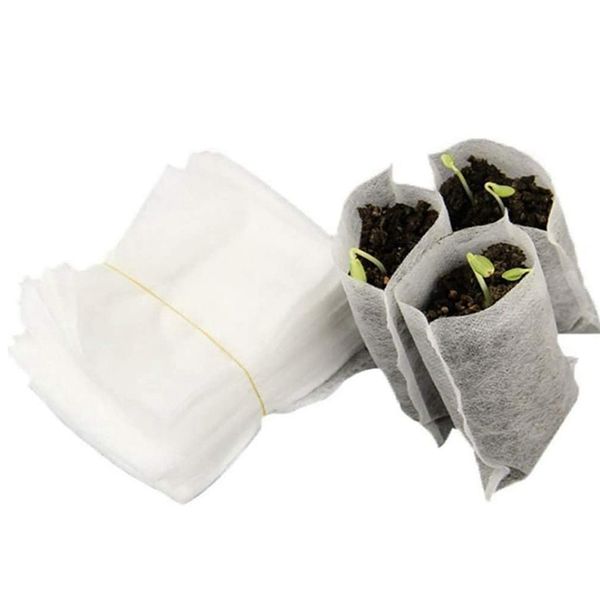 400 Pieces Seeding Bags Small Plant Grow Non-Woven For Home Garden