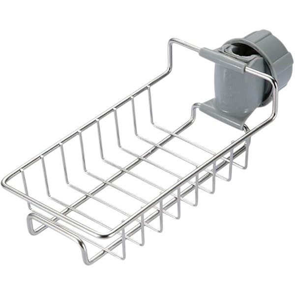 Stainless Steel Sink Caddy Basket with Detachable Clamp Mount - Grey