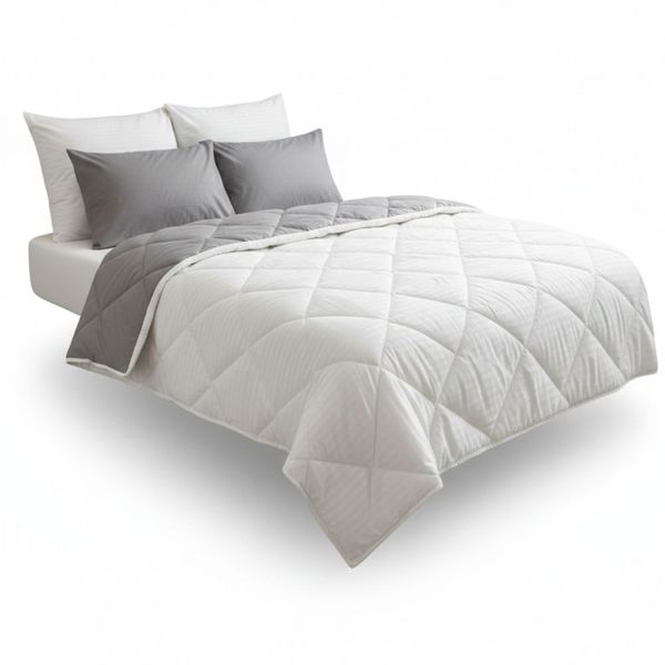 07 - 5-Piece Reversible Diamond-Stitched Comforter Set