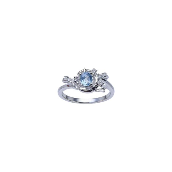 S925 Sterling Silver Minimalist Design Ring With Topaz.