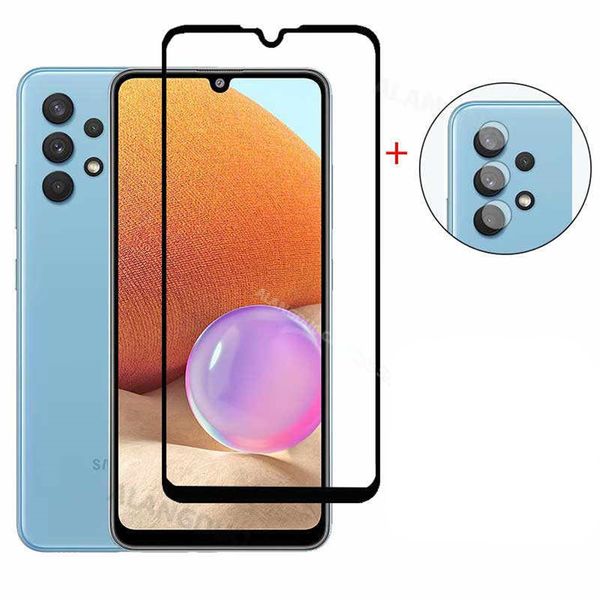 Samsung A32 4G Edition Full LCD Tempered Glass With Camera Lens Protector