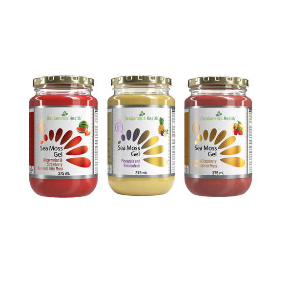 Sea Moss Gel Variety Pack| Smooth, Fruity &amp; Naturally Sweetened| 3x 375ml