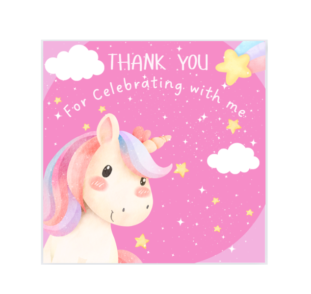 Unicorn Party Stickers - Birthday Favor Stickers - Pack of 25 Stickers