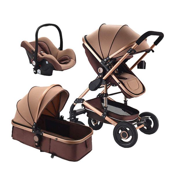 Baby stroller 3-in-1 Newborn Baby Carriage - Khaki
