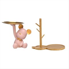 Bear Statue Decor Key Storage Tray Set a