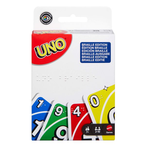 UNO Braille Card Game with Deck Designed for Blind &amp; Low-Vision Players