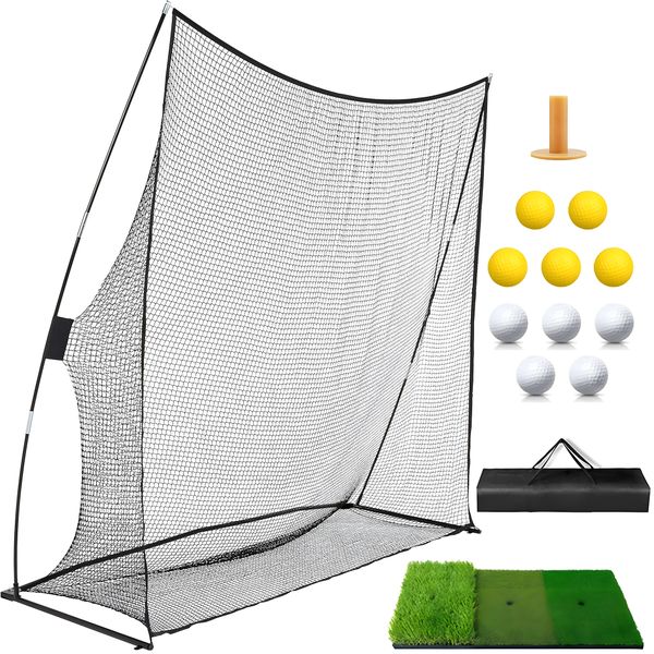 3m Portable Golf Practice Hitting Net Golf Hitting Mat and Ball Training Kit