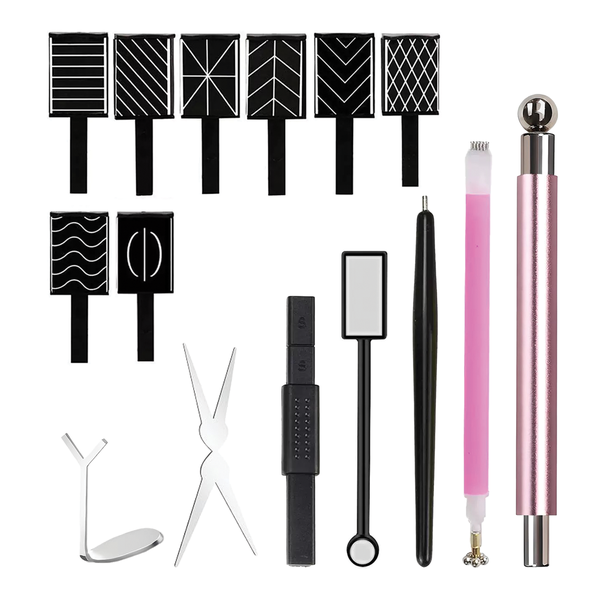 Nailtion 15-in-1 Cat Eye Nail Magnet Tool Set - Multi-Design Nail Art