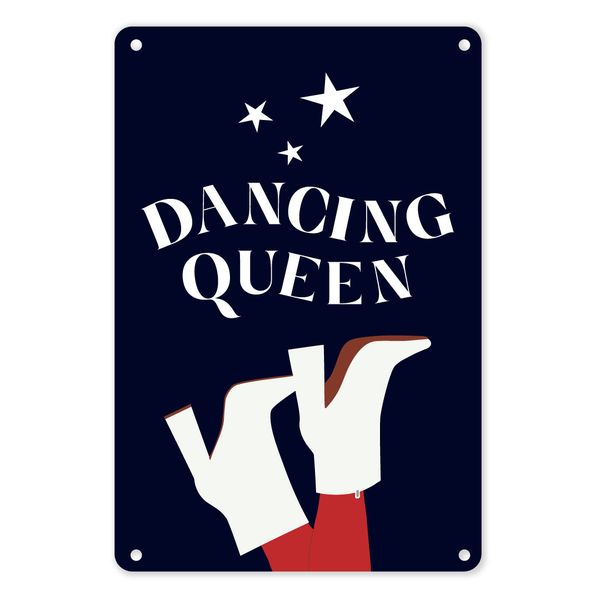 A4 Metal/Tin Poster - Dancing Queen Retro Wall Art