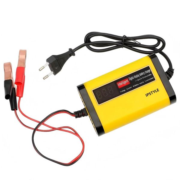 IPSTYLE Car Battery Charger LCD Display 2A Fast Charging AGM GEL Battery
