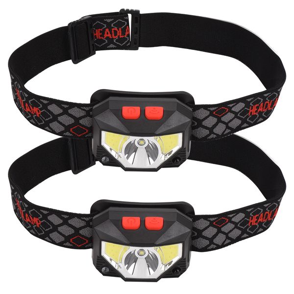 Lumina Ultra-Light Rechargeable LED Headlamps - 2 Pack, 5 Modes, Waterproof