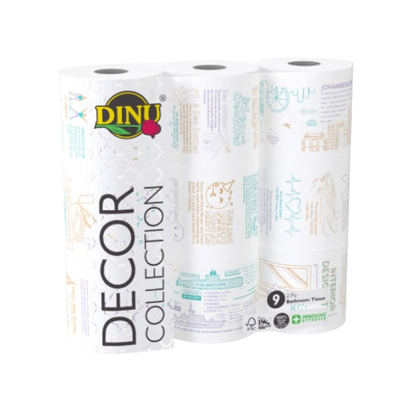 Dinu Decor Collection 2 Ply Toilet Paper - 9 Pack