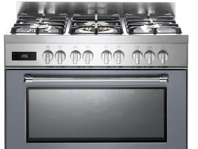 Elba 01/9S4EX937NG Excellence 5 Gas Burner Cooker Electric Oven 90cm Slate Grey