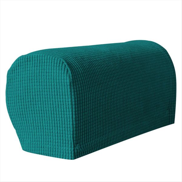 2 Pcs Soft Stretch Plush Armrest Covers Couch Arm Covers Lake Blue