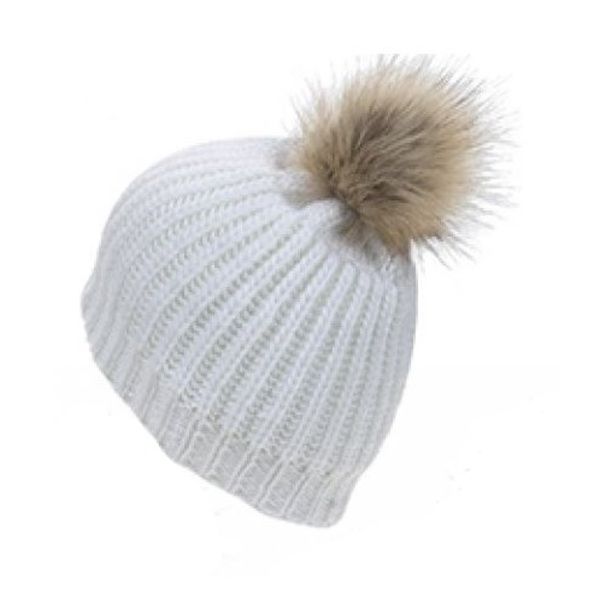 Knitted Beanie Hat.White