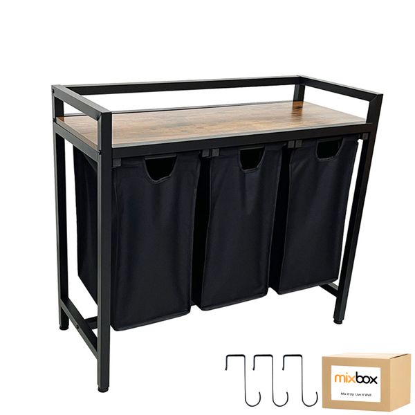 Mix Box Laundry Basket Removable Folding Storage with 3 Removable Bags&amp;Hook