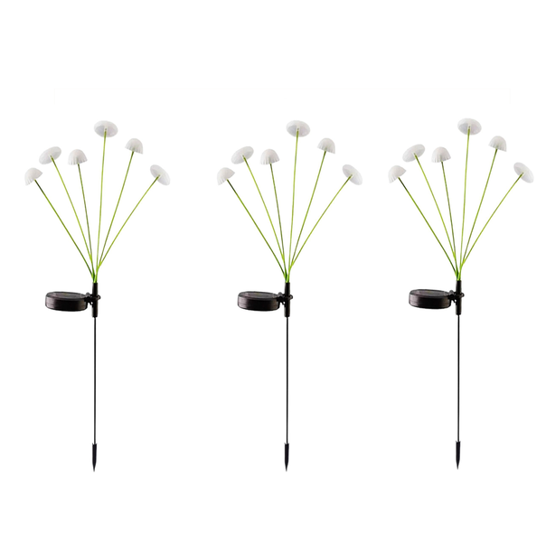 3Pieces Solar LED Outdoor Lighting, Waterproof Mushroom Light