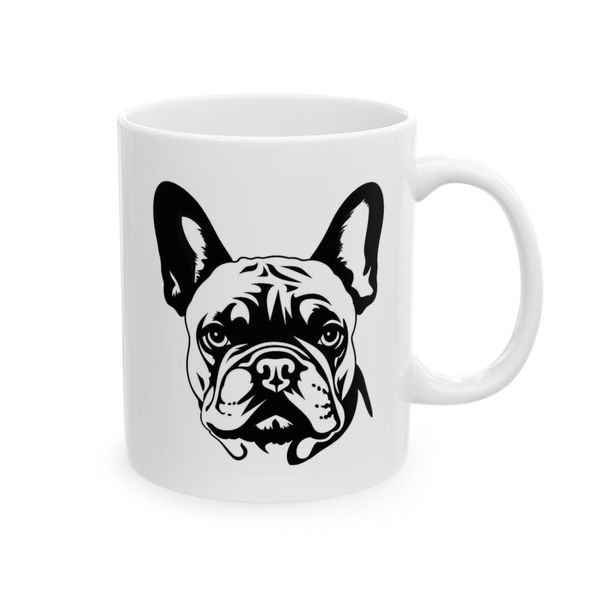 French Bulldog Coffee Mug - Detailed Face Illustration