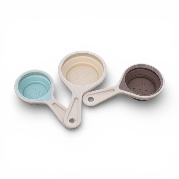 3 Piece Collapsible Silicone Measuring Cups Set for Baking and Cooking