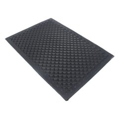 Universal Rubber Floor Mat - Size: 42×29.5cm - Black - Set of 2