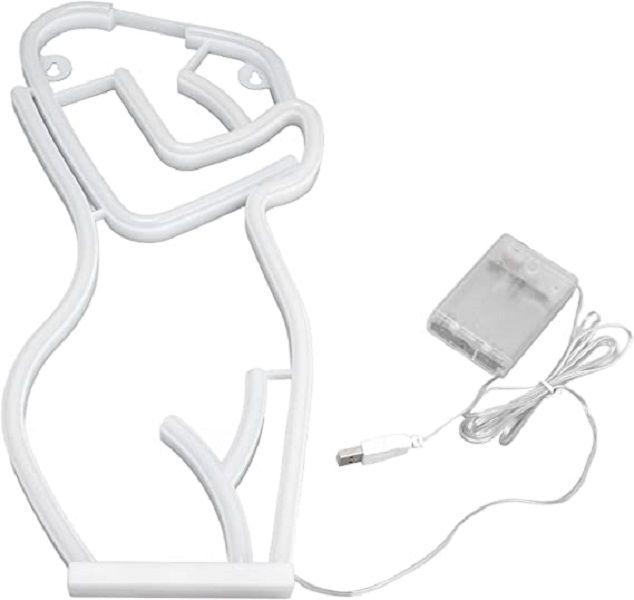 Lady's Front Silhouette LED Night Wall Light USB/Batteries Powered
