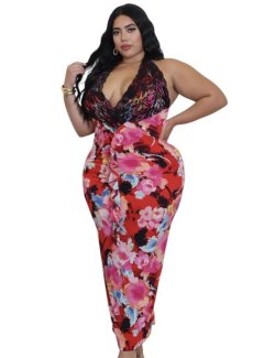 Wardrobenthings Blossom Florals High Quality Plus Size Dress