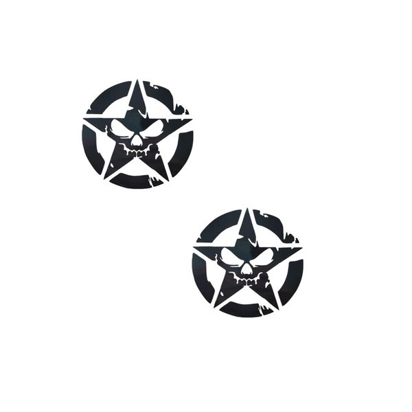 2x Decal Stickers Vinyl For SUV, Bakkies, Jeep, FJ &amp; Cruiser - Star Circle - 13cm