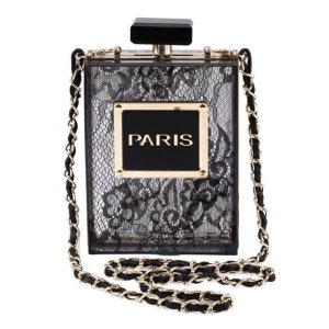 Perfume Paris Shape Women Acrylic Clutch bag