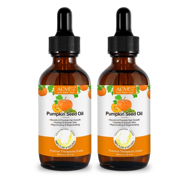 2 Pack Aliver Pure Pumpkin Seed Oil for Hair &amp; Skin 60ml