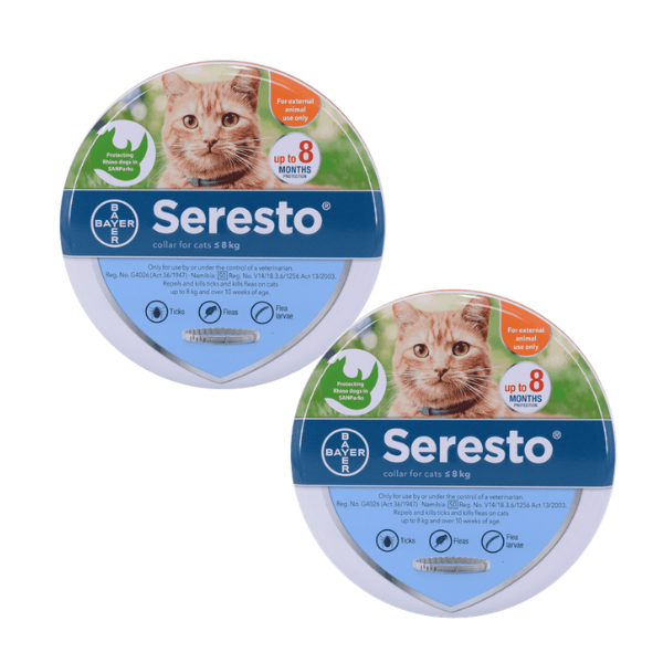 Seresto Cat Flea &amp; Tick Collar 38cm-8 Month Protection, Up to 8kg - 2 Pack