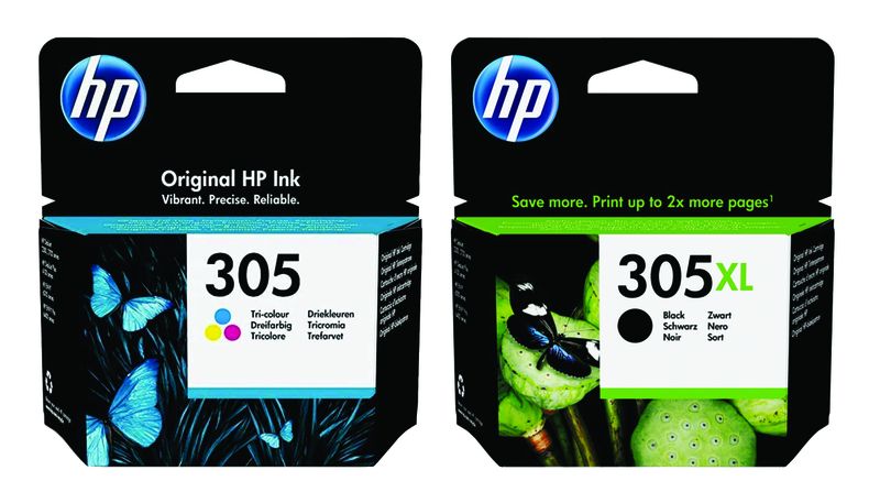 HP 305xl Black &amp; HP 305 Tri-Colour Ink Cartridges