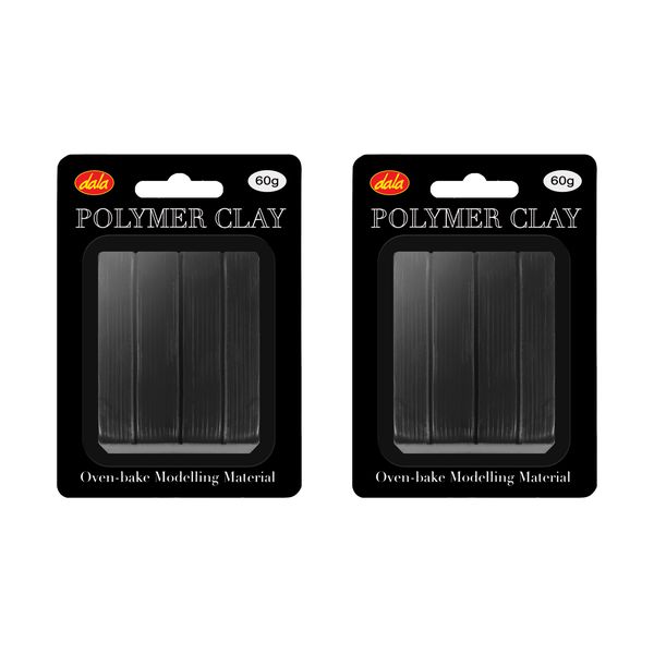 Polymer Clay 60g Black 2 Pack
