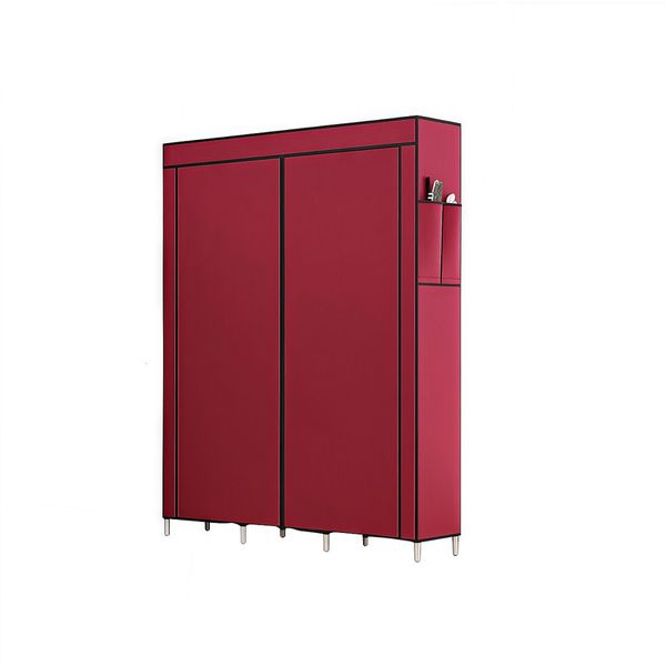 Simple Cloth Wardrobe, Portable Nonwoven Closet - 130x45x170CM - Red