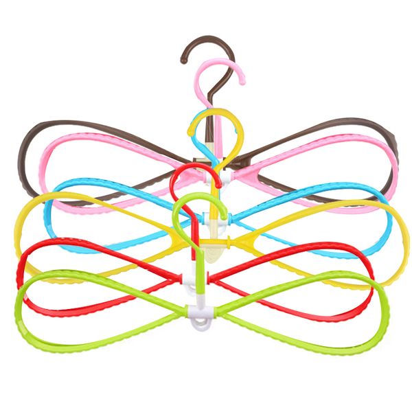 6 Pcs 8-Shaped Plastic Non-Slip Hanger Space Saving Clothes Drying