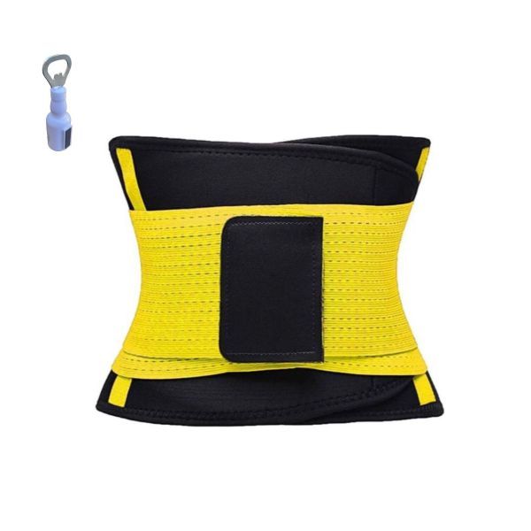 Hot Shaper Power Slimming Body Shaper &amp; Waist Trainer Belt - Yellow &amp;Opener
