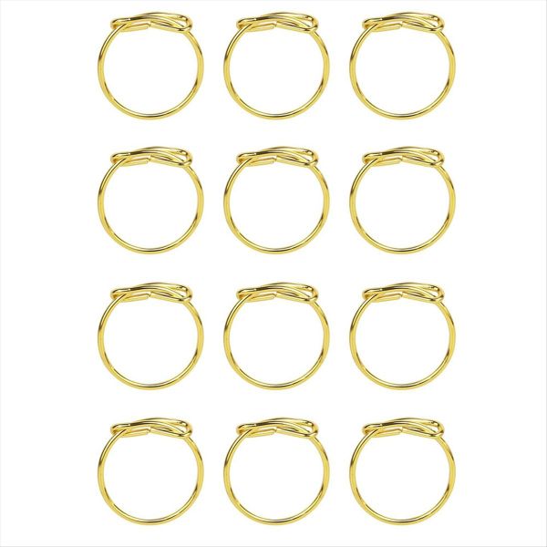 Napkin Rings Set of 12 Metal Serviette Ring Gold Napkin Holder Rings