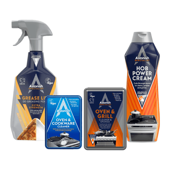 Astonish |Grease Lift|Hob Cream|Oven &amp; Cookware &amp; Grill &amp; Sponge| Combo Kit