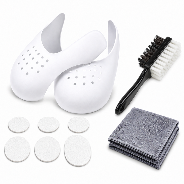 Sneaker Repair &amp; Protection Kit- Shoe Patches, Crease Guards, Brush &amp; Cloth