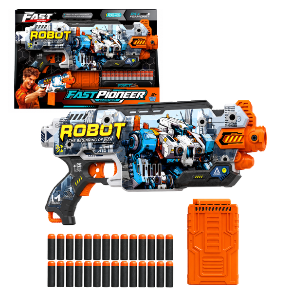 TEETO TOYS Electric Foam Dart Magazine Blaster with 24 Foam Darts