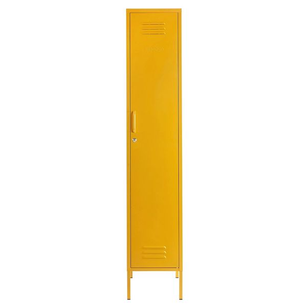 Steel Skinny Wardrobe Metal Locker Adjustable Shelves Storage Cabinet