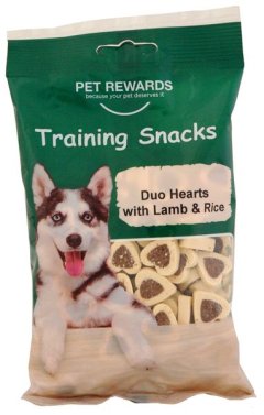 Pet Rewards - Lamb &amp; Rice Flavoured Duo Hearts Training Snacks 200g x2