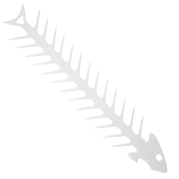 Outdoor Barbecue Skewers in Stainless Steel Fishbone Shape, 5 Pce Per Pack