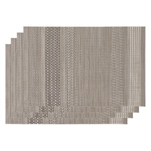Regent Place Mats Woven Desert Sand Pvc - 4 Pieces Roll (300X450Mm)