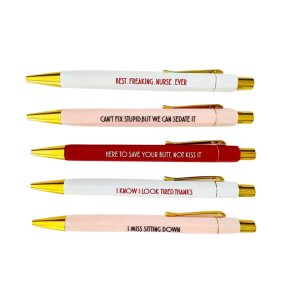 5pcs Nurse Theme Slogan Ballpoint Pens