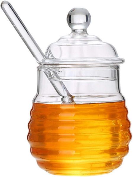Top Star Glass Honey Pot Container Dispenser